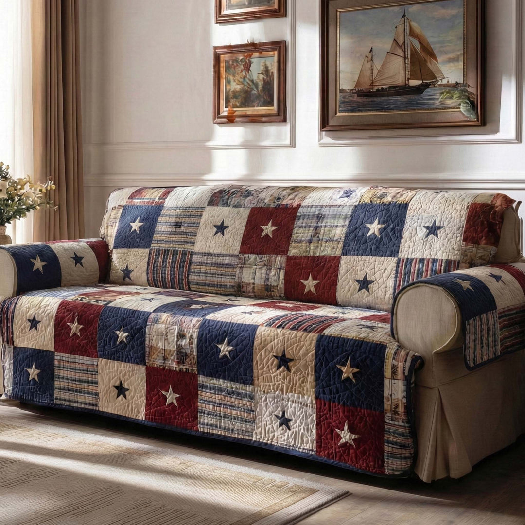 Americana Karo Patchwork Sofaüberwurf