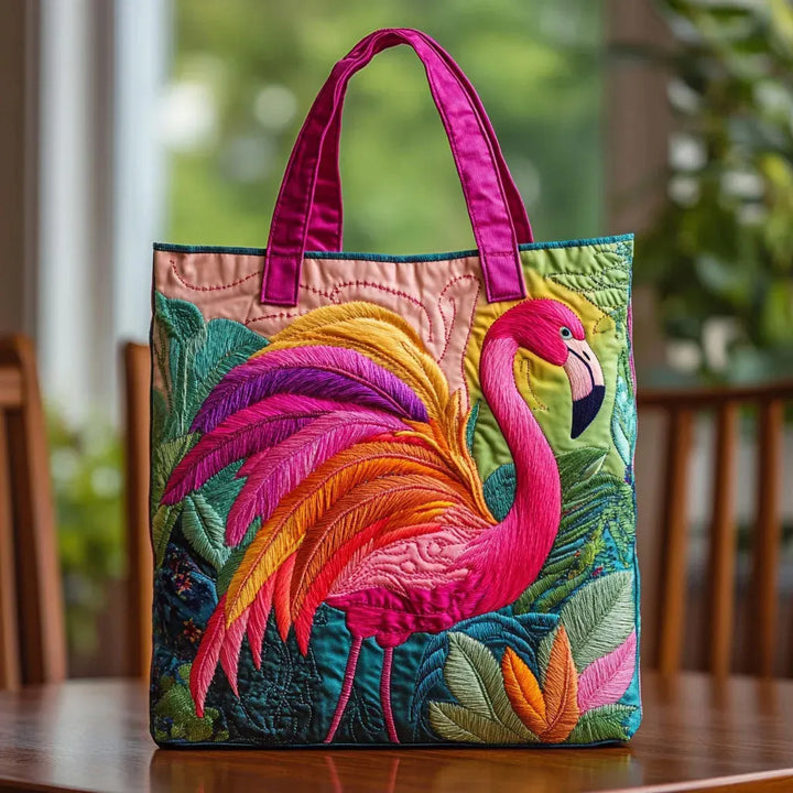 Handgemachte Tasche – Leuchtender Flamingo