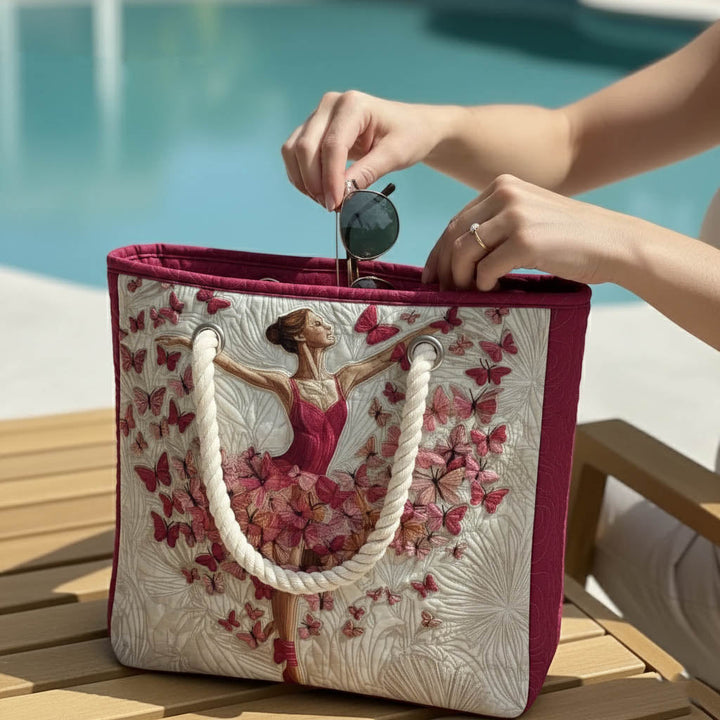 Strandtasche - Schmetterling im Tanz
