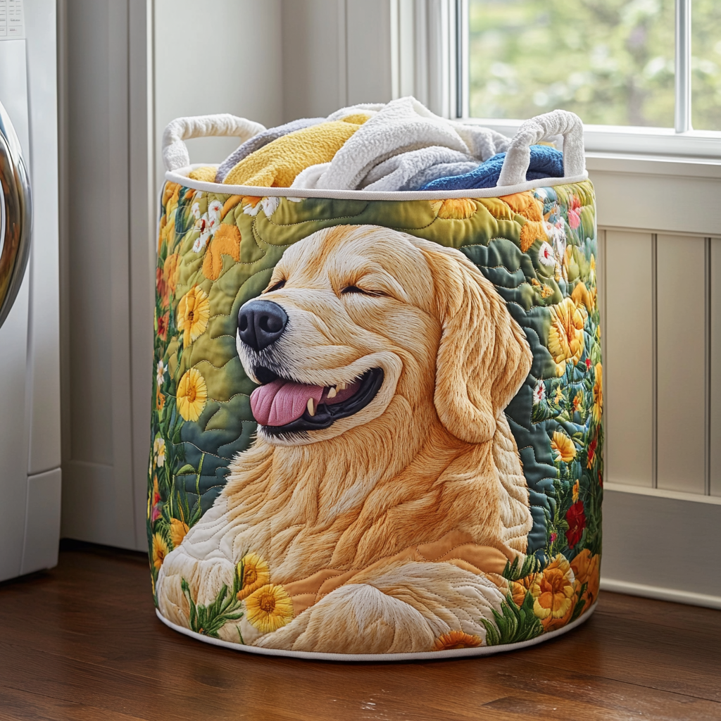 Golden Retriever im Herbst Wäschekorb