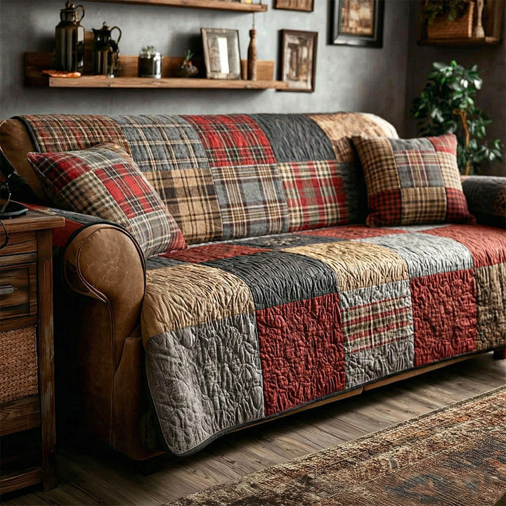 Rustikales Bauernhof Patchwork Sofaüberwurf