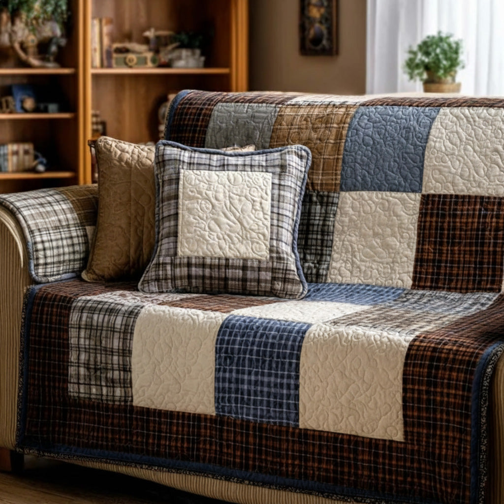 Rustikales Bauernhof Patchwork Sofaüberwurf