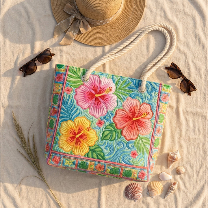 Strandtasche - Blühender Hibiskus